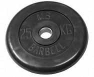 Диск обрезиненный BARBELL MB (металлическая втулка) 25 кг / диаметр 26 мм
