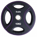 Диск полиуретановый 15кг. Smith Сила PUWP12